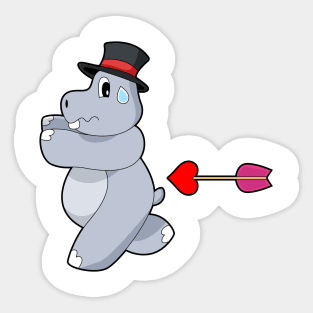 Hippo Groom Love arrow Wedding Sticker